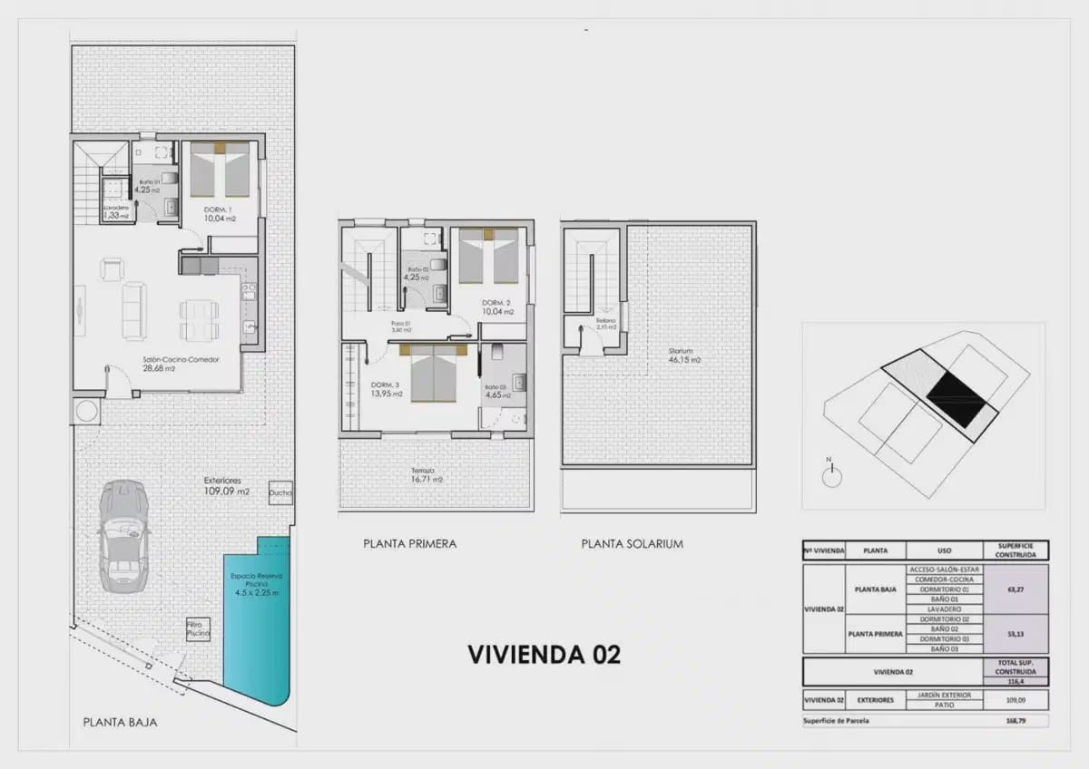 3 camera da letto Villetta Bifamiliare in vendita in Pilar de la Horadada - 425.000 € (Rif: 9830708)