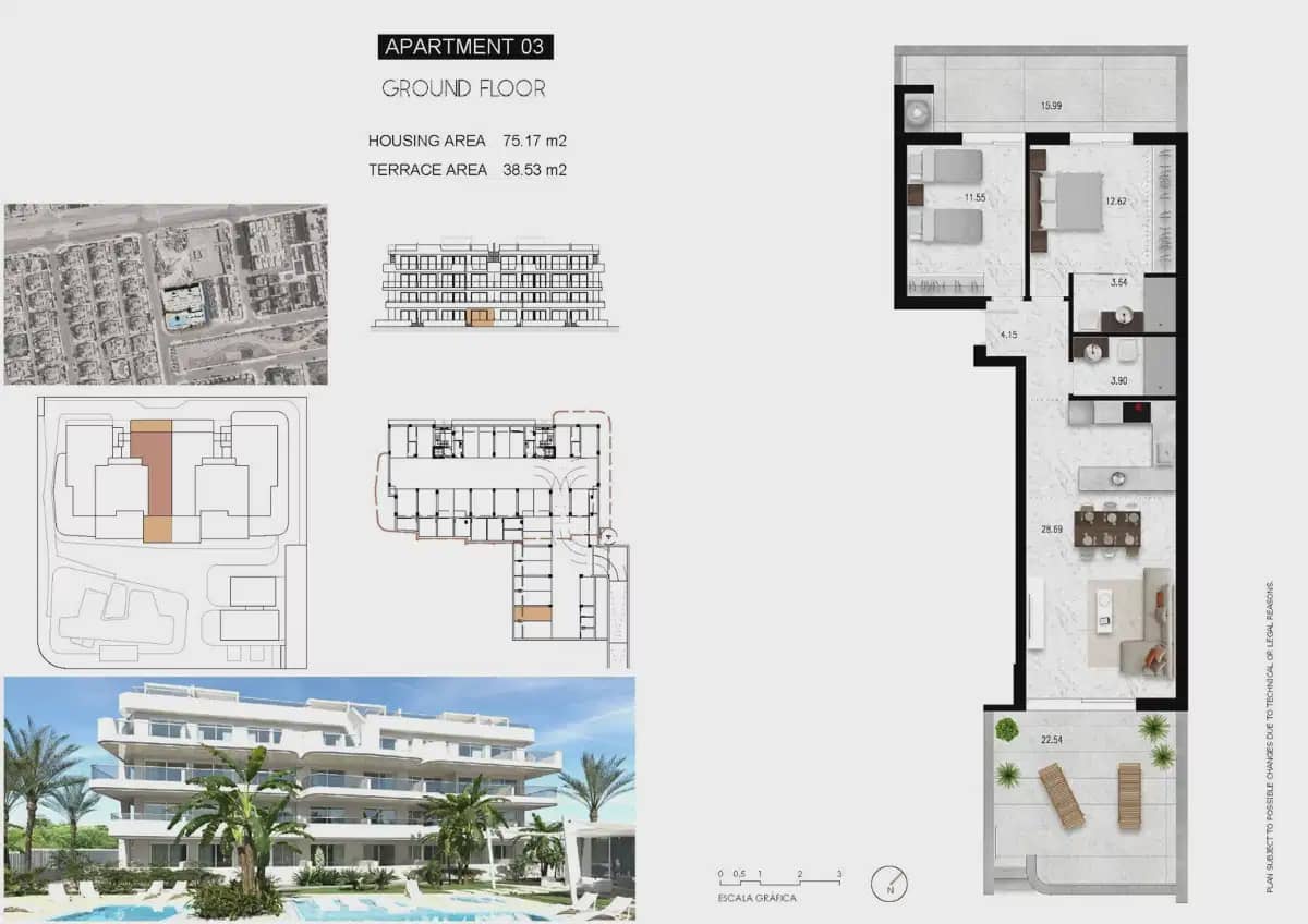 2 soveværelse Lejlighed til salg i Orihuela Costa med swimmingpool garage - € 399.000 (Ref: 9830709)