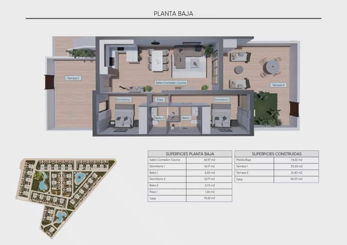 2 chambre Bungalow à vendre à Torrevieja avec piscine - 322 900 € (Ref: 9830714)