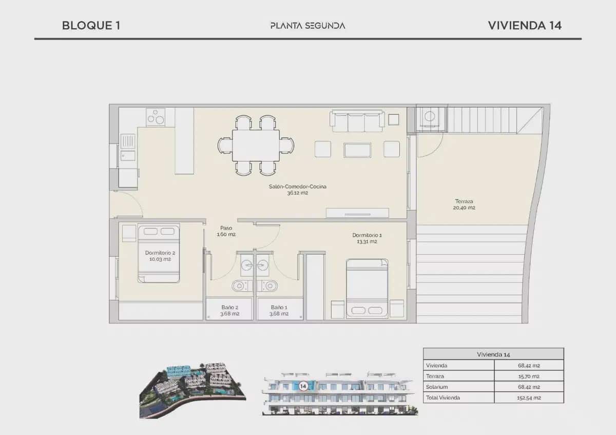 2 soveværelse Penthouse til salg i Finestrat med swimmingpool garage - € 402.900 (Ref: 9832024)