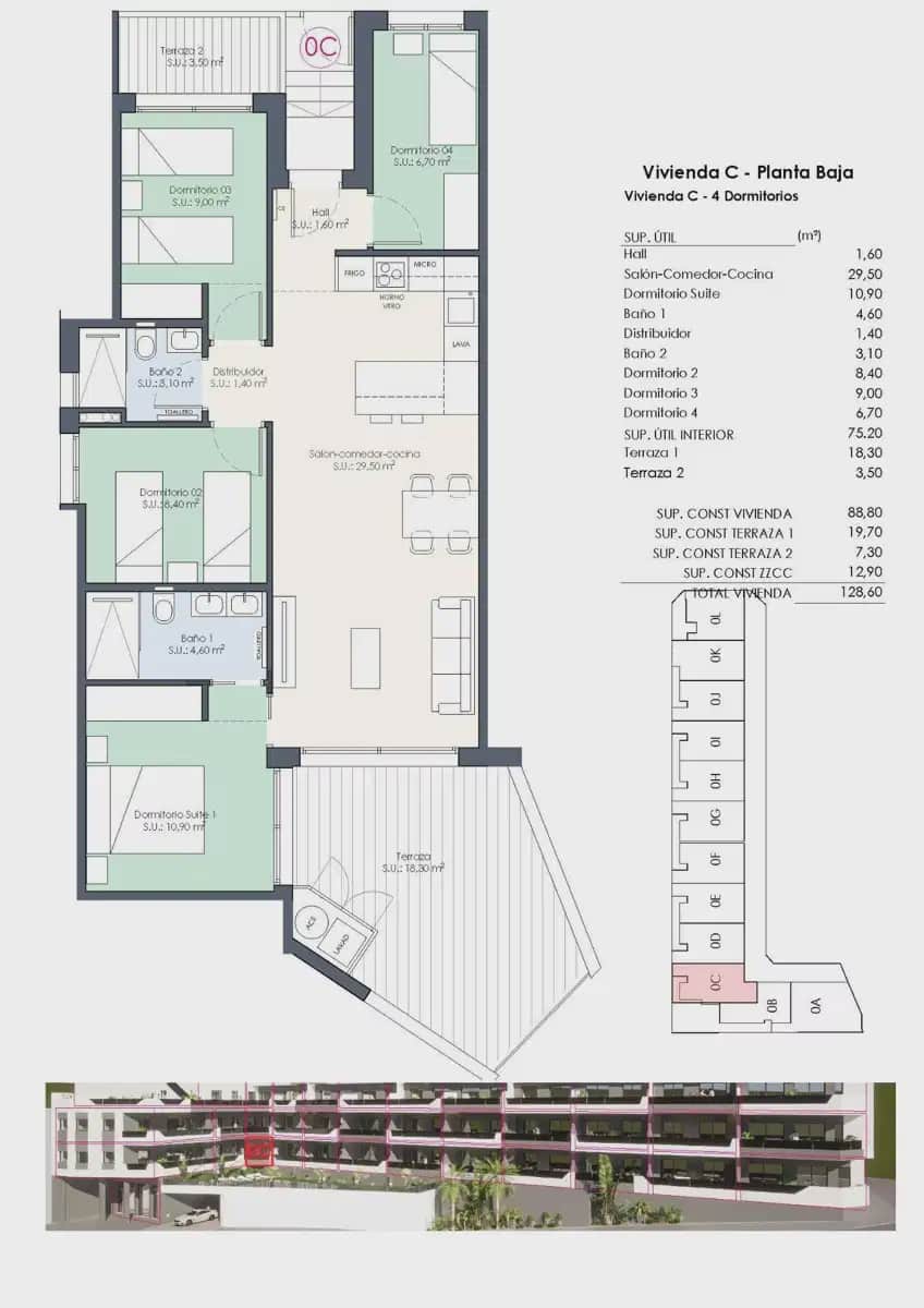 4 sypialnia Apartament na sprzedaż w Benijofar z basenem garażem - 308 000 € (Ref: 9832026)