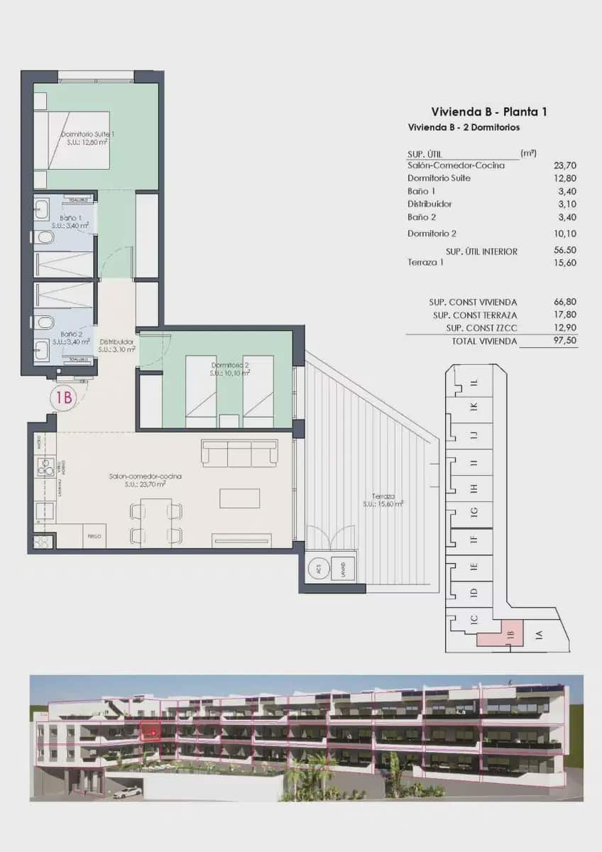 2 Zimmer Apartment zu verkaufen in Benijofar mit Pool Garage - 299.000 € (Ref: 9832027)