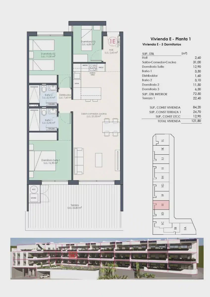 3 sypialnia Apartament na sprzedaż w Benijofar z basenem garażem - 339 000 € (Ref: 9832028)