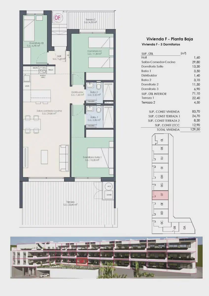 3 soveværelse Lejlighed til salg i Benijofar med swimmingpool - € 328.000 (Ref: 9832030)