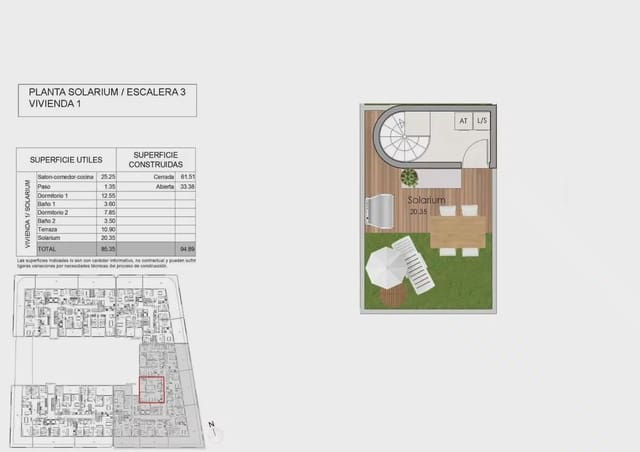 2 soveværelse Penthouse til salg i Norte, Santa Pola - € 310.000 (Ref: 9832034)