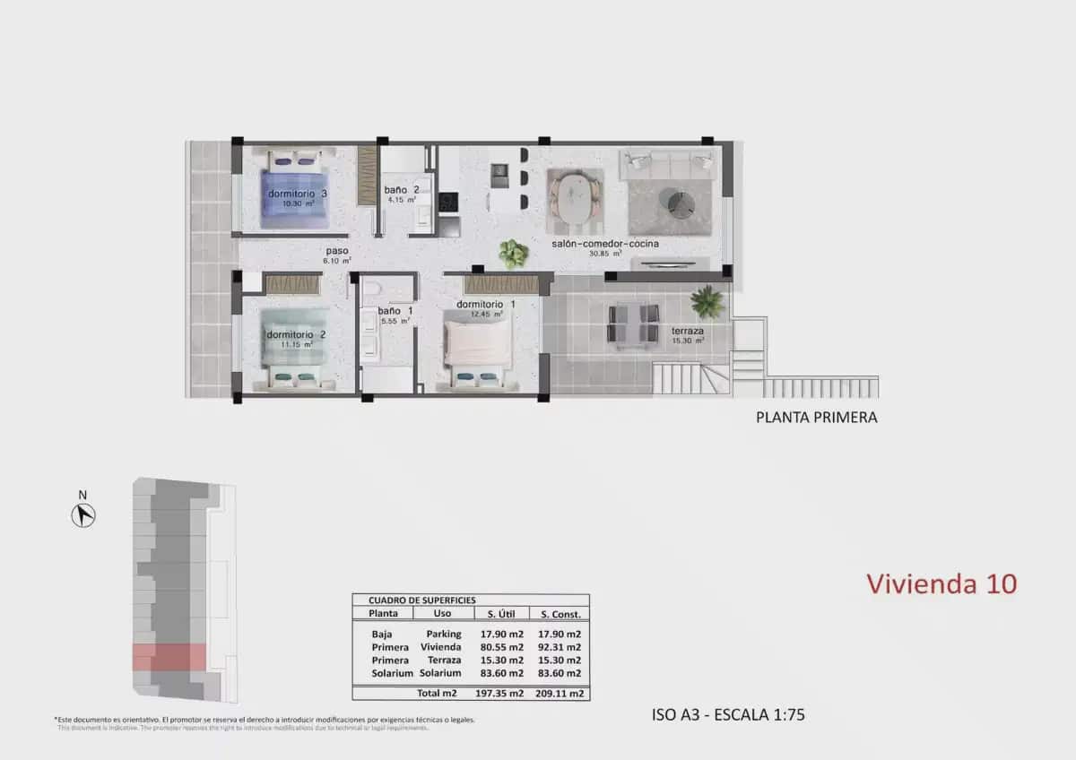 3 slaapkamer Bungalow te koop in Pilar de la Horadada met garage - € 395.900 (Ref: 9838306)