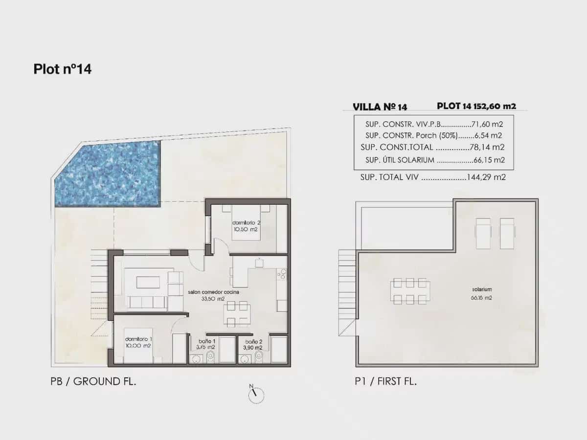 2 quarto Moradia Geminada para venda em Pilar de la Horadada - 380 000 € (Ref: 9838309)