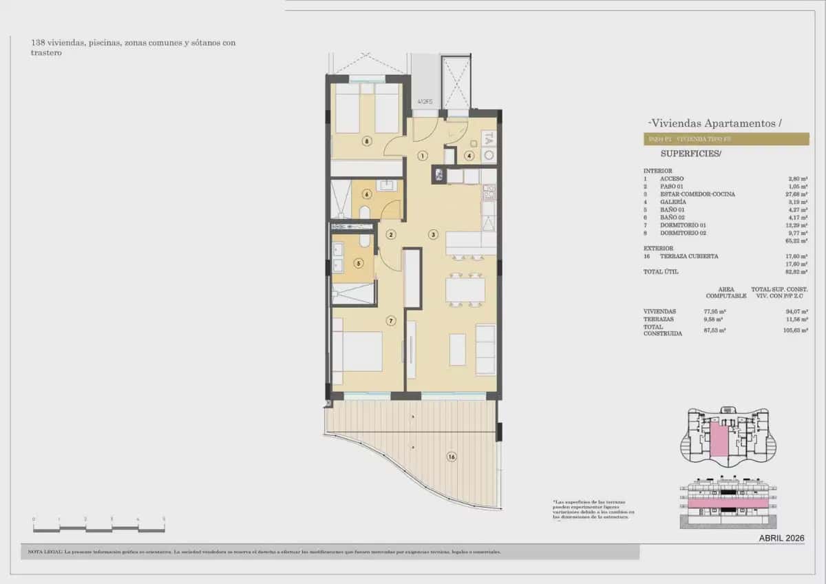 2 soverom Leilighet til salgs i Finestrat med svømmebasseng garasje - € 364 000 (Ref: 9872116)