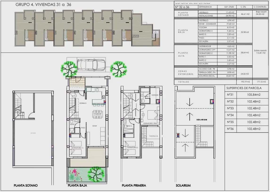 3 makuuhuone Paritalo myytävänä paikassa Monforte del Cid mukana uima-altaan - 365 000 € (Ref: 9872166)