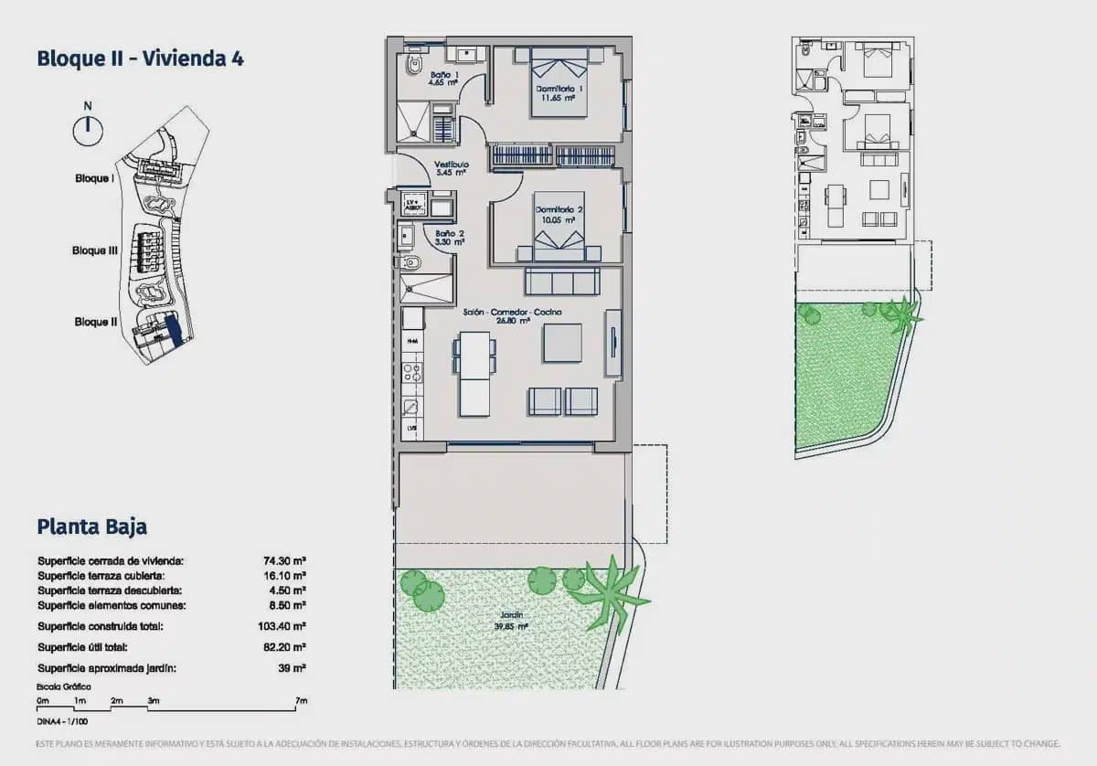 2 chambre Appartement à vendre à Finestrat avec piscine garage - 389 000 € (Ref: 9897056)