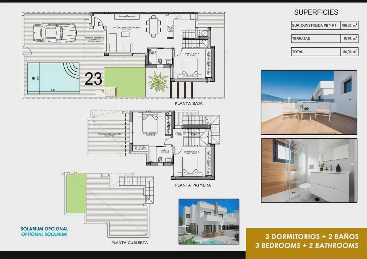 3 bedroom Semi-detached Villa for sale in Orihuela with pool garage - € 395,000 (Ref: 9897063)