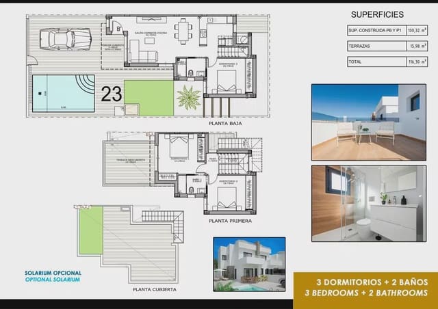 3 bedroom Semi-detached Villa for sale in Desamparados - Hurchillo - Torremendo, Orihuela with pool garage - € 395,000 (Ref: 9897063)