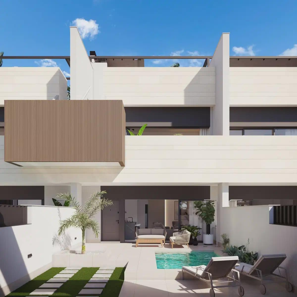 Bungalow de 3 habitaciones en Pilar de la Horadada en venta con piscina garaje - 459.000 € (Ref: 9897064)