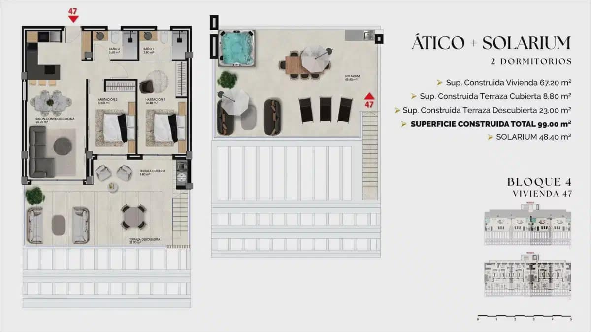 2 soveværelse Penthouse til salg i Finestrat med swimmingpool garage - € 470.000 (Ref: 9902804)
