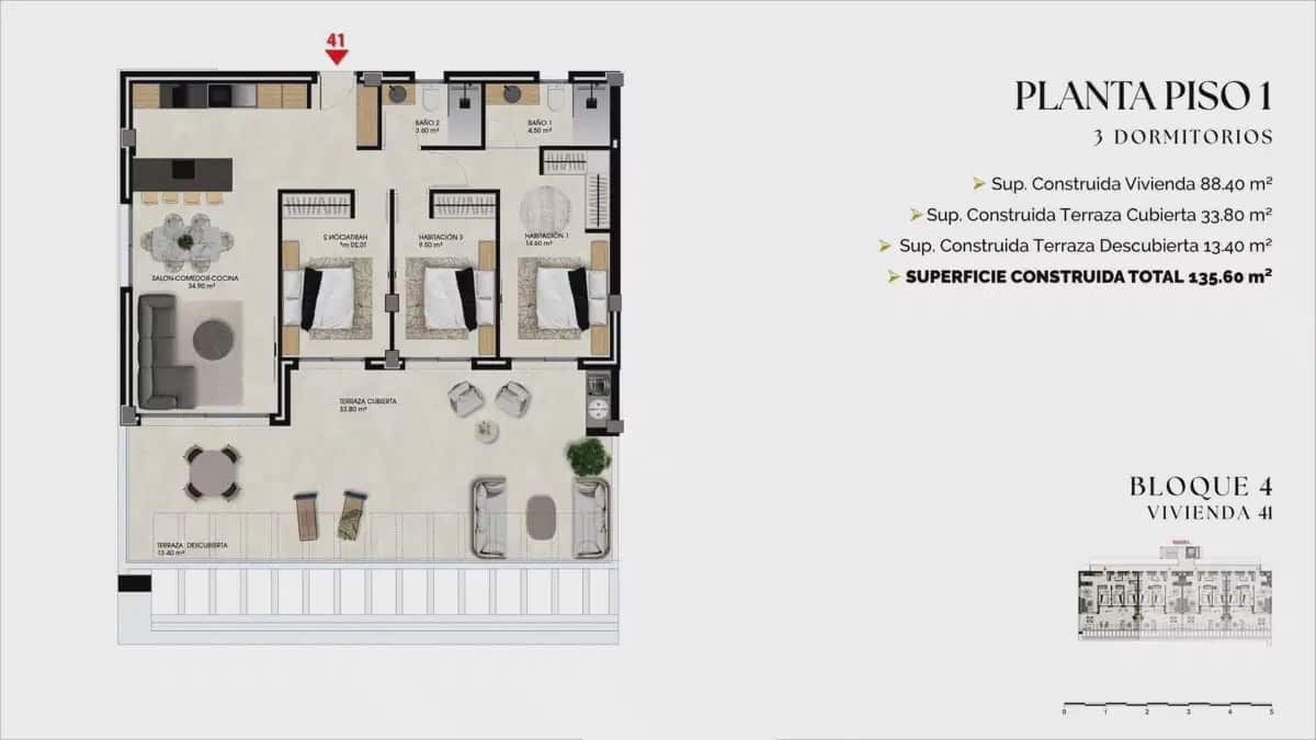 3 quarto Apartamento para venda em Finestrat com piscina garagem - 452 000 € (Ref: 9902805)
