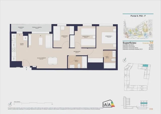 3 bedroom Apartment for sale in Alicante / Alacant city with pool garage - € 300,500 (Ref: 9932633)