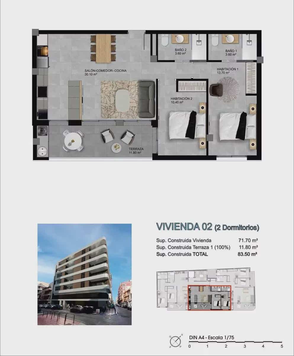 2 chambre Appartement à vendre à Santa Pola - 263 165 € (Ref: 9932638)