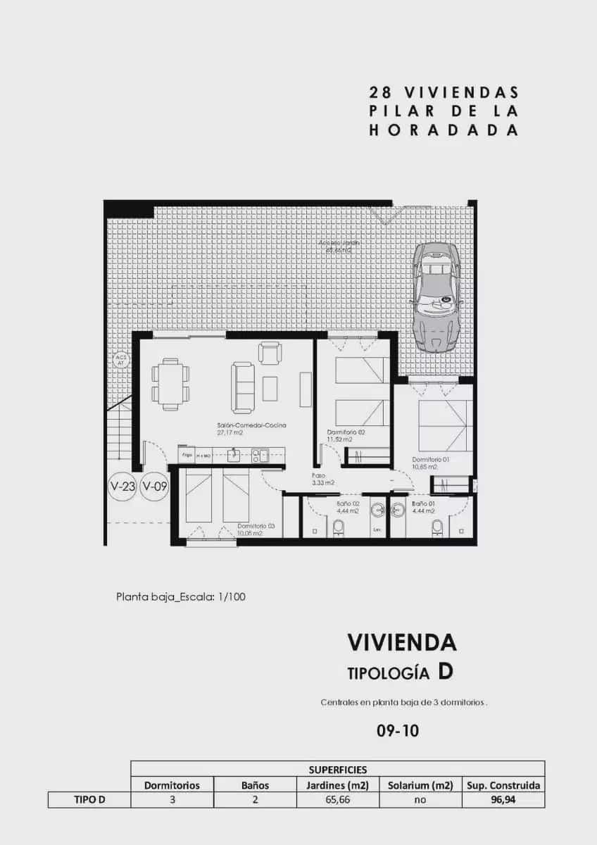 Bungalow de 3 habitaciones en Pilar de la Horadada en venta con piscina garaje - 285.000 € (Ref: 9932643)