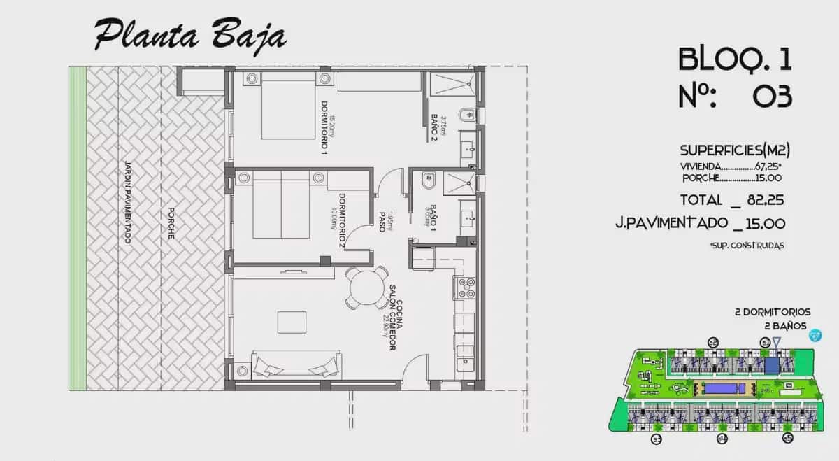 2 soverom Bungalow til salgs i Algorfa med svømmebasseng - € 290 000 (Ref: 9932644)