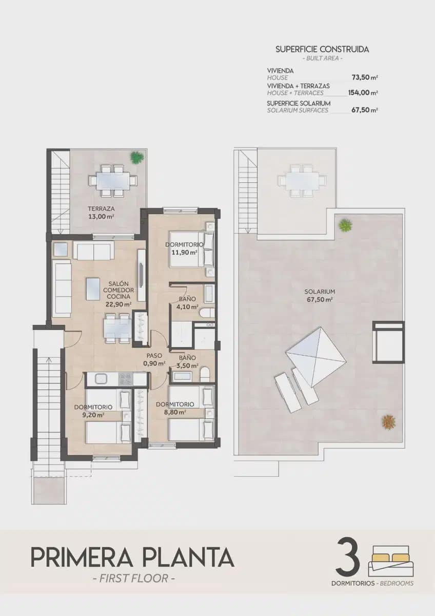 3 sypialnia Bungalow na sprzedaż w San Miguel de Salinas z basenem - 272 152 € (Ref: 9932647)