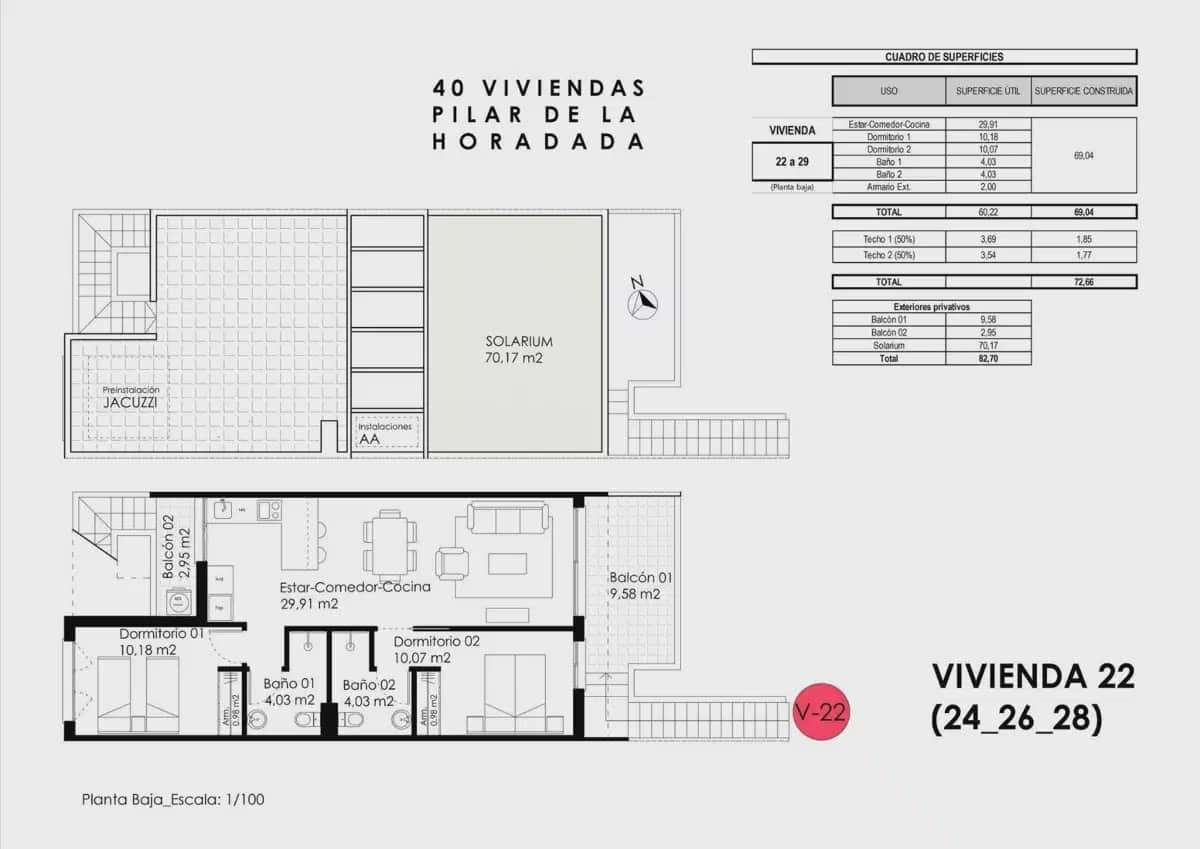 2 bedroom Bungalow for sale in Pilar de la Horadada with pool garage - € 265,000 (Ref: 9932650)
