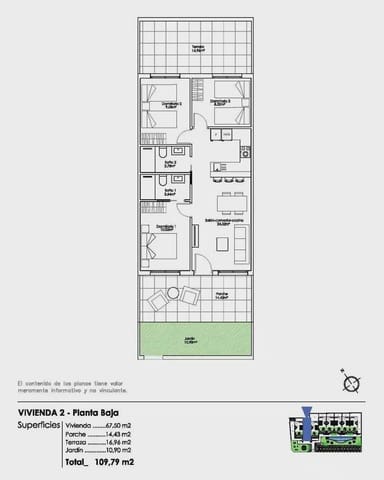 3 bedroom Bungalow for sale in Pilar de la Horadada ciudad, Pilar de la Horadada with pool garage - € 270,000 (Ref: 9932662)