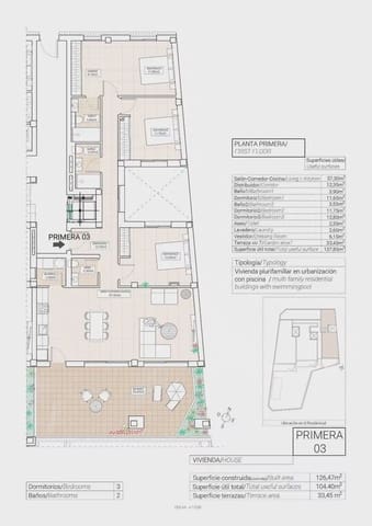 3 chambre Appartement à vendre à Hondón de las Nieves avec piscine garage - 300 000 € (Ref: 9939338)