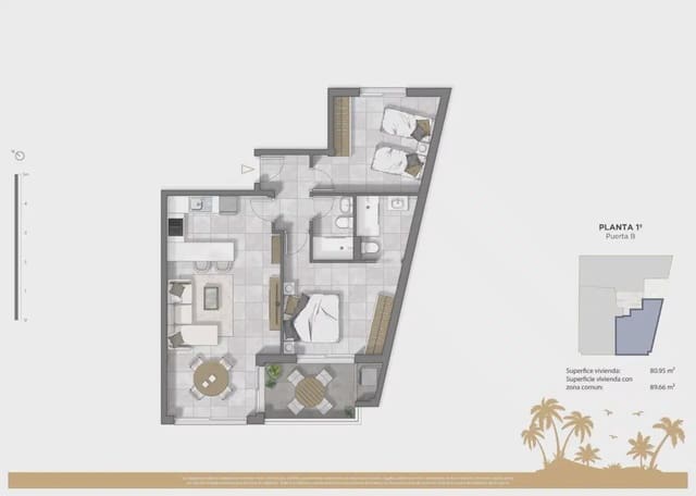 2 bedroom Apartment for sale in Zona Pueblo, Guardamar del Segura with pool - € 332,500 (Ref: 9955665)
