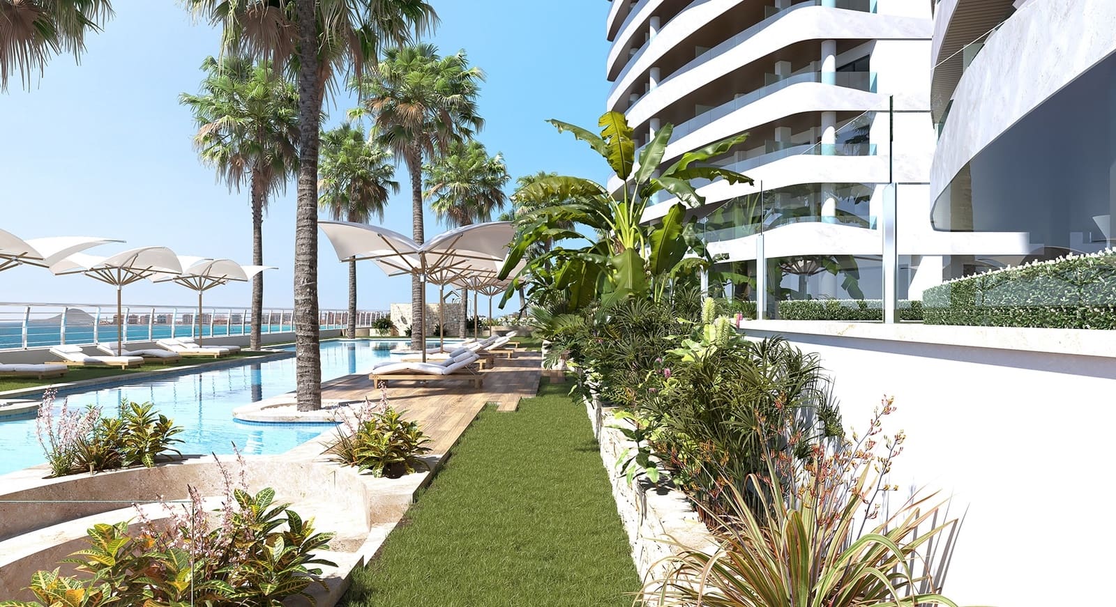 1 slaapkamer Strandappartement te koop in La Manga del Mar Menor met zwembad garage - € 286.000 (Ref: 8910261)