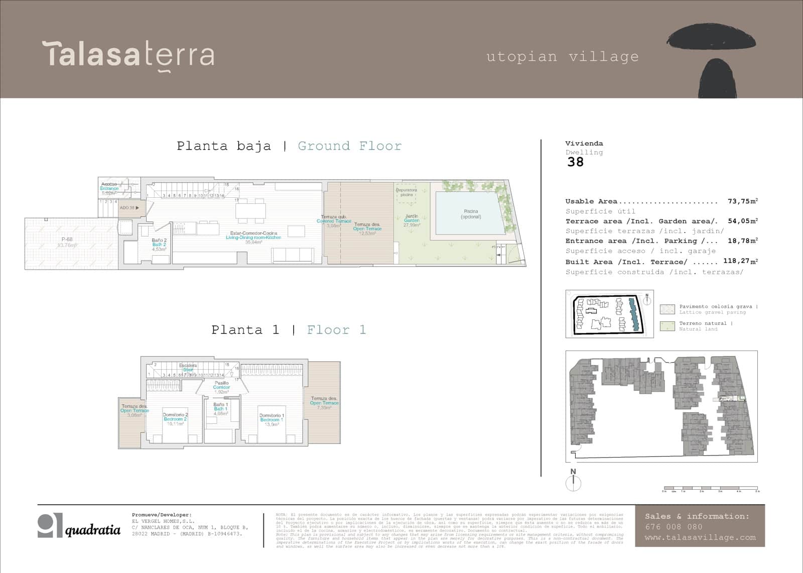 2 bedroom Townhouse for sale in El Vergel / Verger with pool garage - € 362,000 (Ref: 8850600)