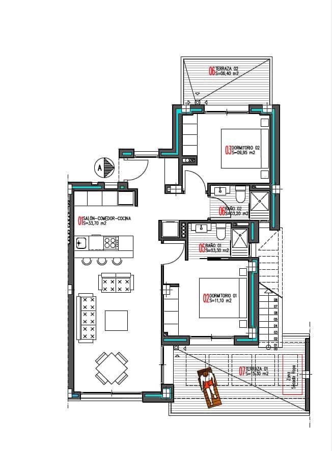 2 soverom Penthouse til salgs i Torrevieja med svømmebasseng garasje - € 399 000 (Ref: 8848136)