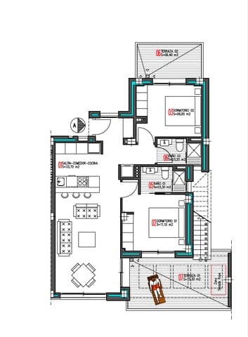 2 soverom Penthouse til salgs i Torrevieja med svømmebasseng garasje - € 399 000 (Ref: 8848136)