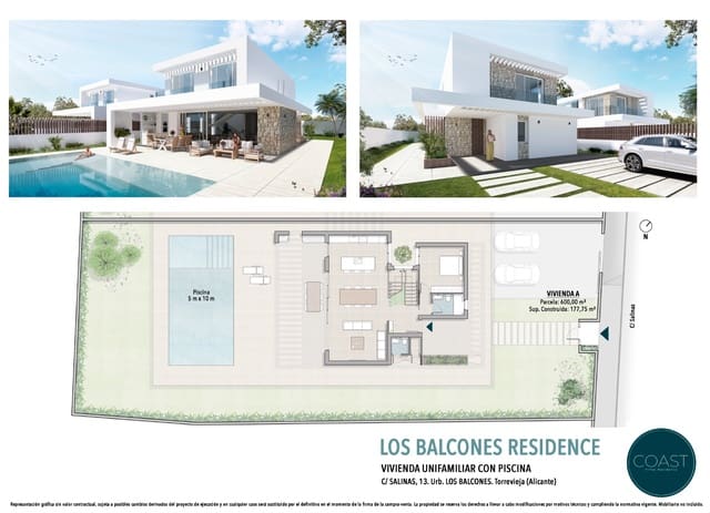 4 makuuhuone Huvila myytävänä paikassa Los Balcones - Los Altos, Torrevieja mukana uima-altaan 
autotalli - 815 000 € (Ref: 8846962)