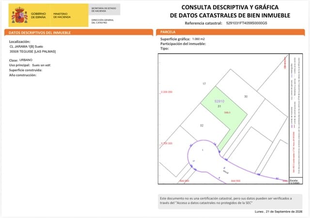 Terrain à Bâtir à vendre à Costa Teguise, Teguise - 219 000 € (Ref: 10100872)
