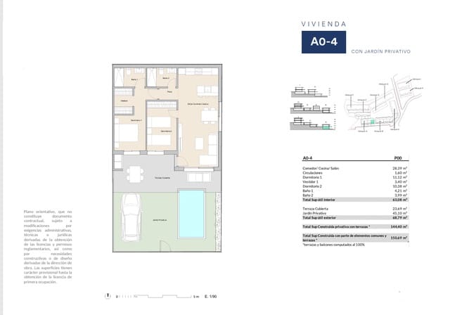 Bungalow de 2 habitaciones en Alfaz del Pi / L'Alfàs del Pi en venta con piscina garaje - 307.000 € (Ref: 9996035)