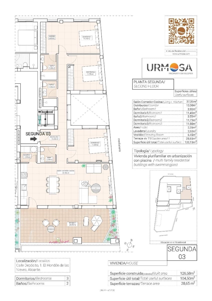 3 bedroom Flat for sale in Hondon de las Nieves with pool garage - € 330,000 (Ref: 9671028)
