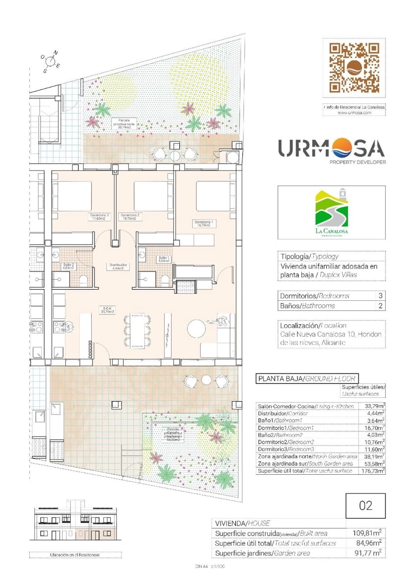 3 camera da letto Villetta a Schiera in vendita in La Canalosa - 215.000 € (Rif: 9671030)