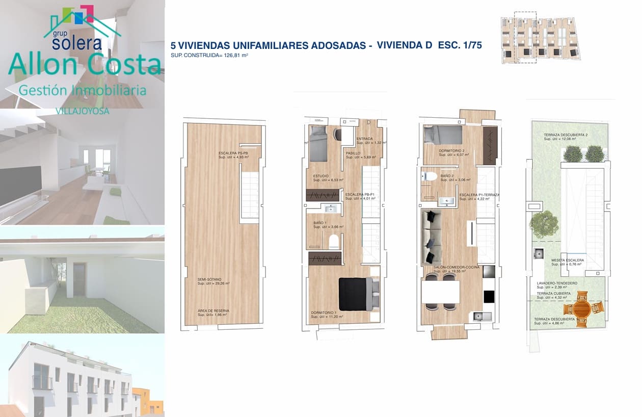 3 camera da letto Villetta Bifamiliare in vendita in La Villajoyosa / Vila Joiosa - 263.620 € (Rif: 9964920)