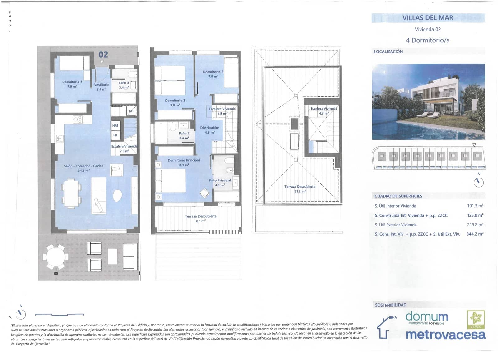 4 soverom Kjedet enebolig til salgs i Castello de la Plana med garasje - € 570 000 (Ref: 9965596)