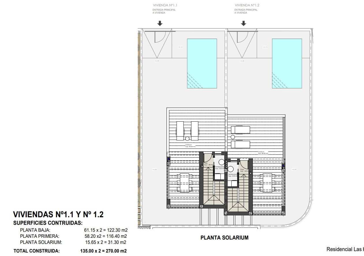 3 makuuhuone Huvila myytävänä paikassa Torre de la Horadada mukana uima-altaan 
autotalli - 795 000 € (Ref: 9324545)