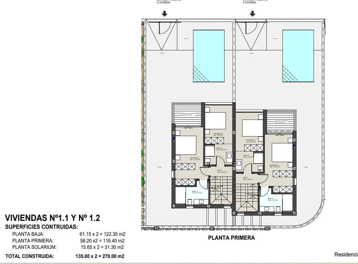 3 makuuhuone Huvila myytävänä paikassa Torre de la Horadada mukana uima-altaan 
autotalli - 795 000 € (Ref: 9324545)