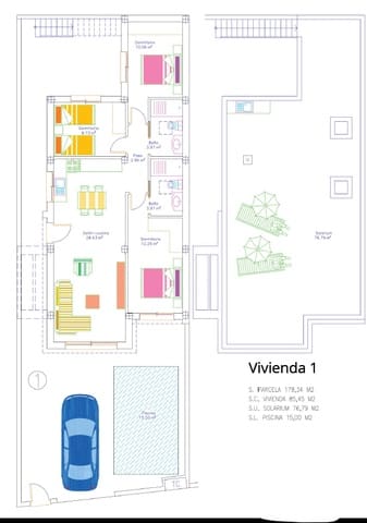 3 chambre Villa/Maison à vendre à San Javier avec piscine - 299 000 € (Ref: 9324565)