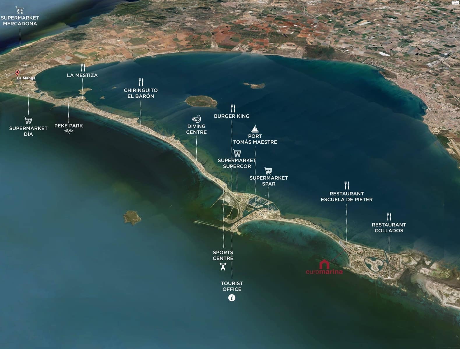 1 quarto Apartamento para venda em La Manga del Mar Menor com piscina garagem - 286 000 € (Ref: 9324712)