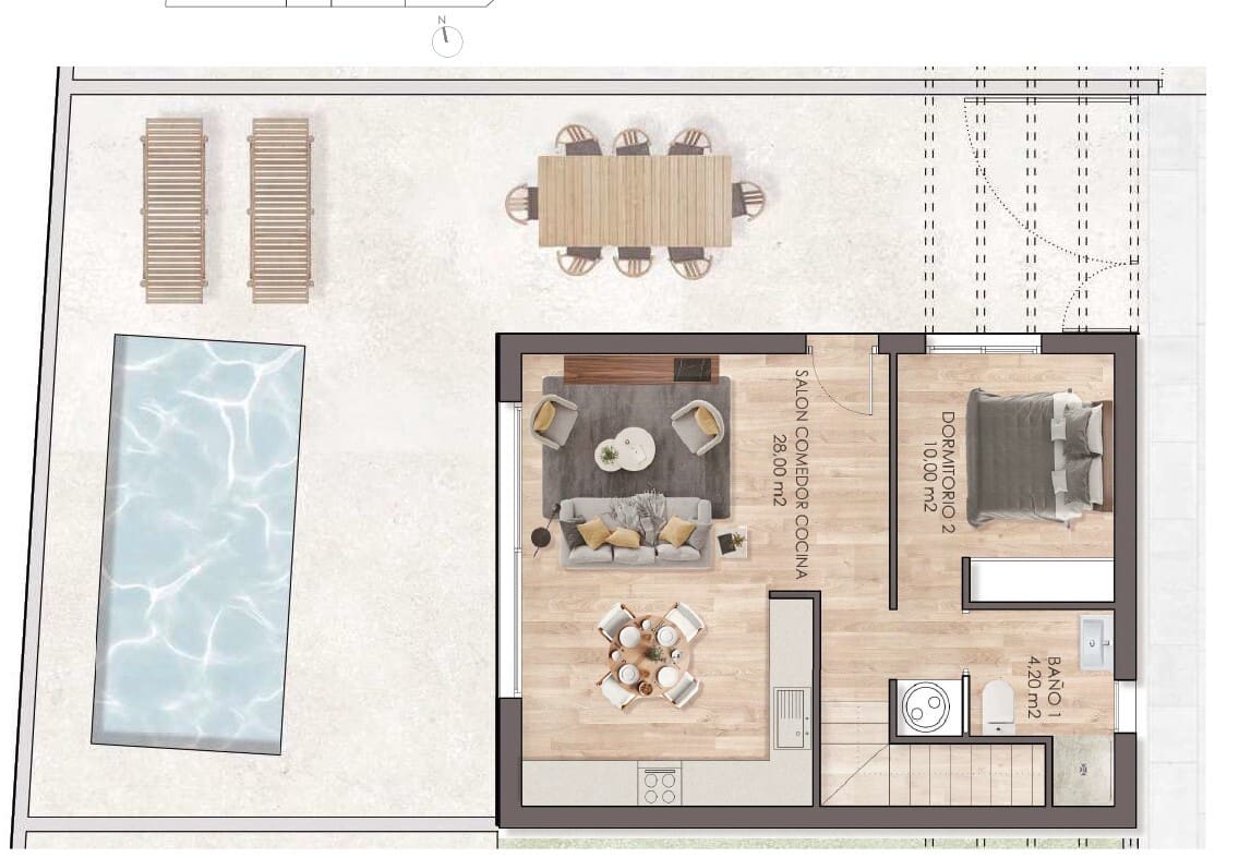 Chalet de 3 habitaciones en Villamartin en venta con piscina - 349.900 € (Ref: 9324757)