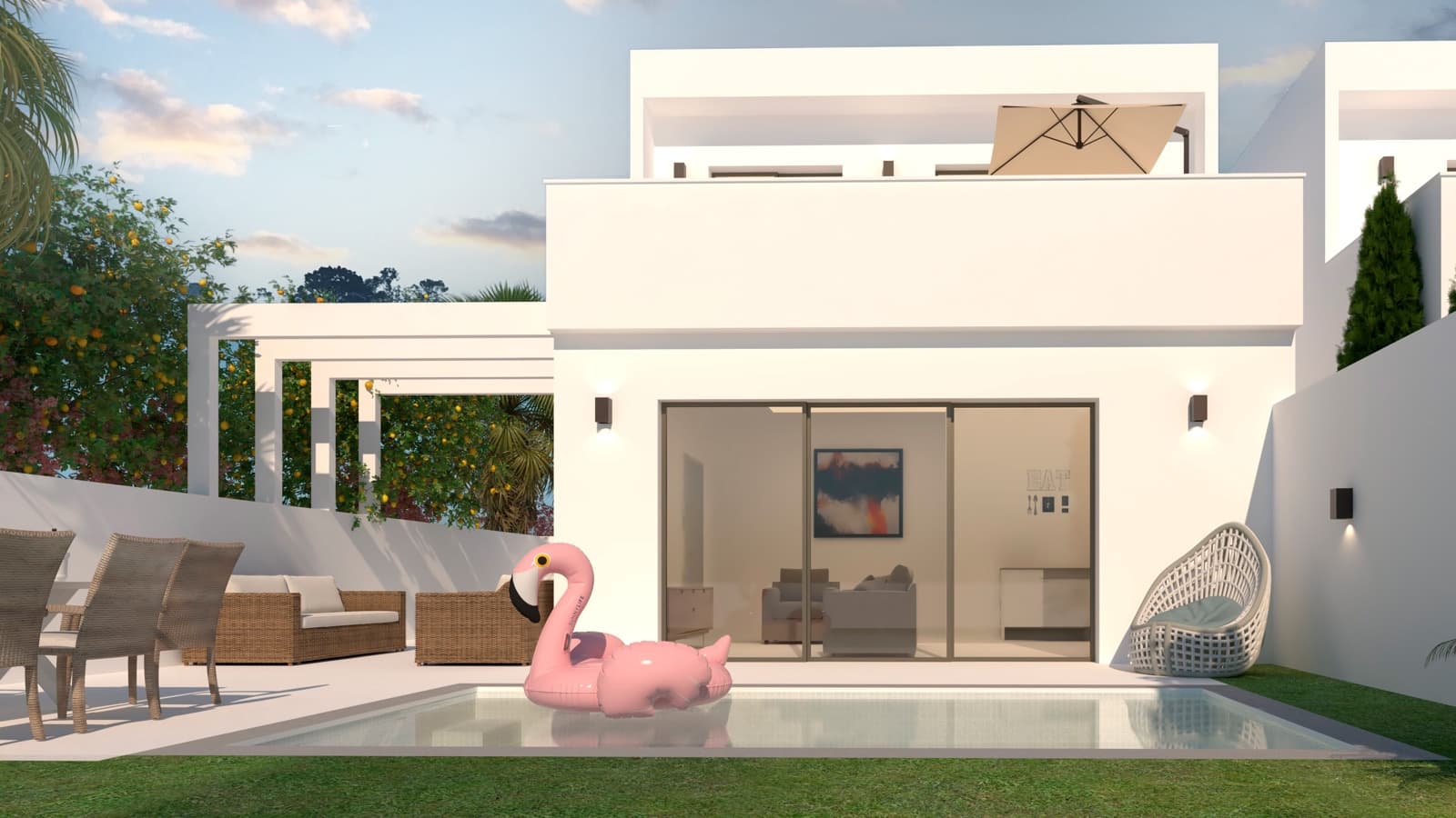 Chalet de 3 habitaciones en Villamartin en venta con piscina - 349.900 € (Ref: 9324757)