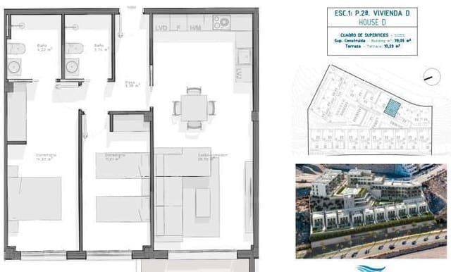 3 bedroom Apartment for sale in Aguilas with pool - € 267,000 (Ref: 9372155)