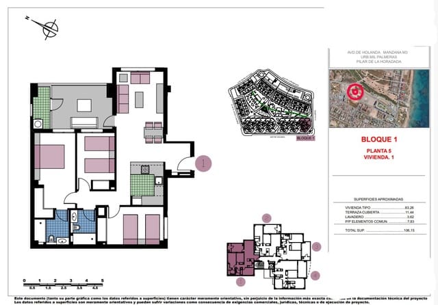 Apartamento de 3 habitaciones en Mil Palmeras, Pilar de la Horadada en venta con piscina garaje - 489.000 € (Ref: 9675972)