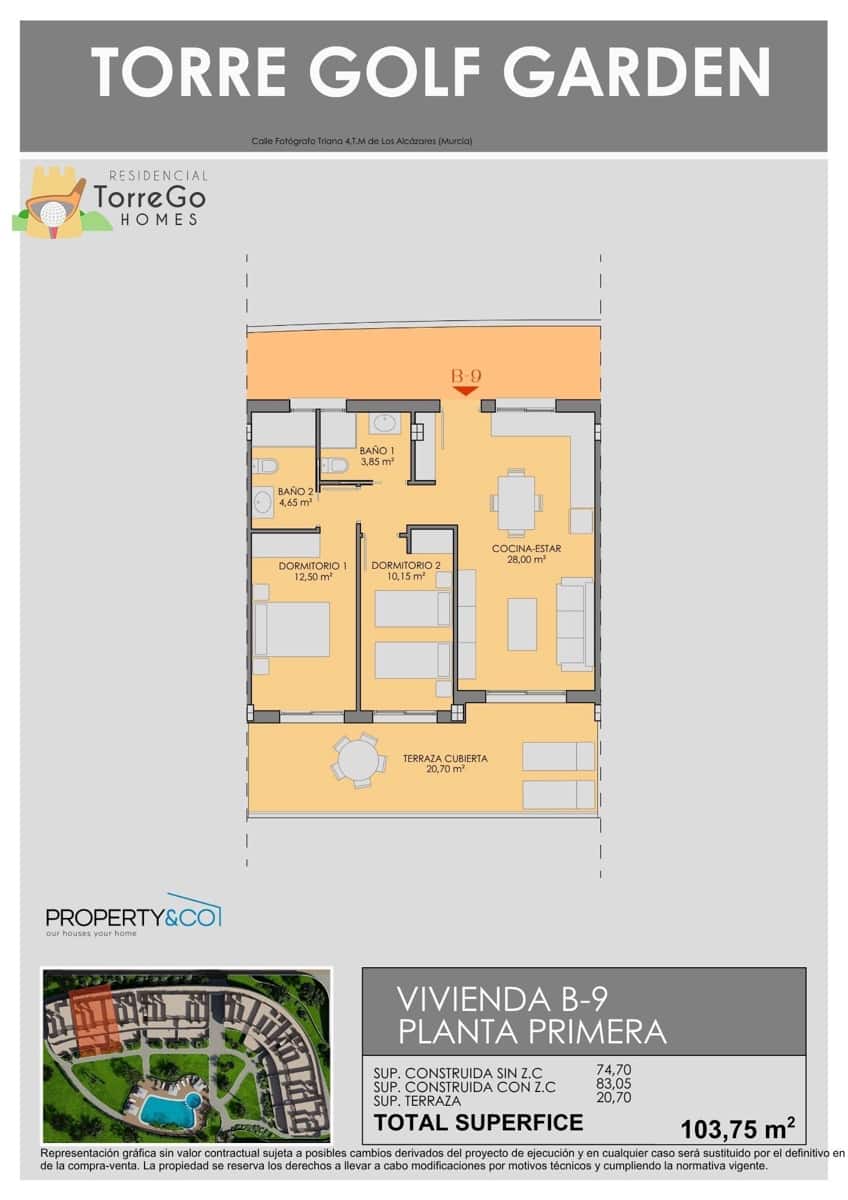 Apartamento de 2 habitaciones en Los Alcázares en venta con piscina garaje - 359.900 € (Ref: 9720445)