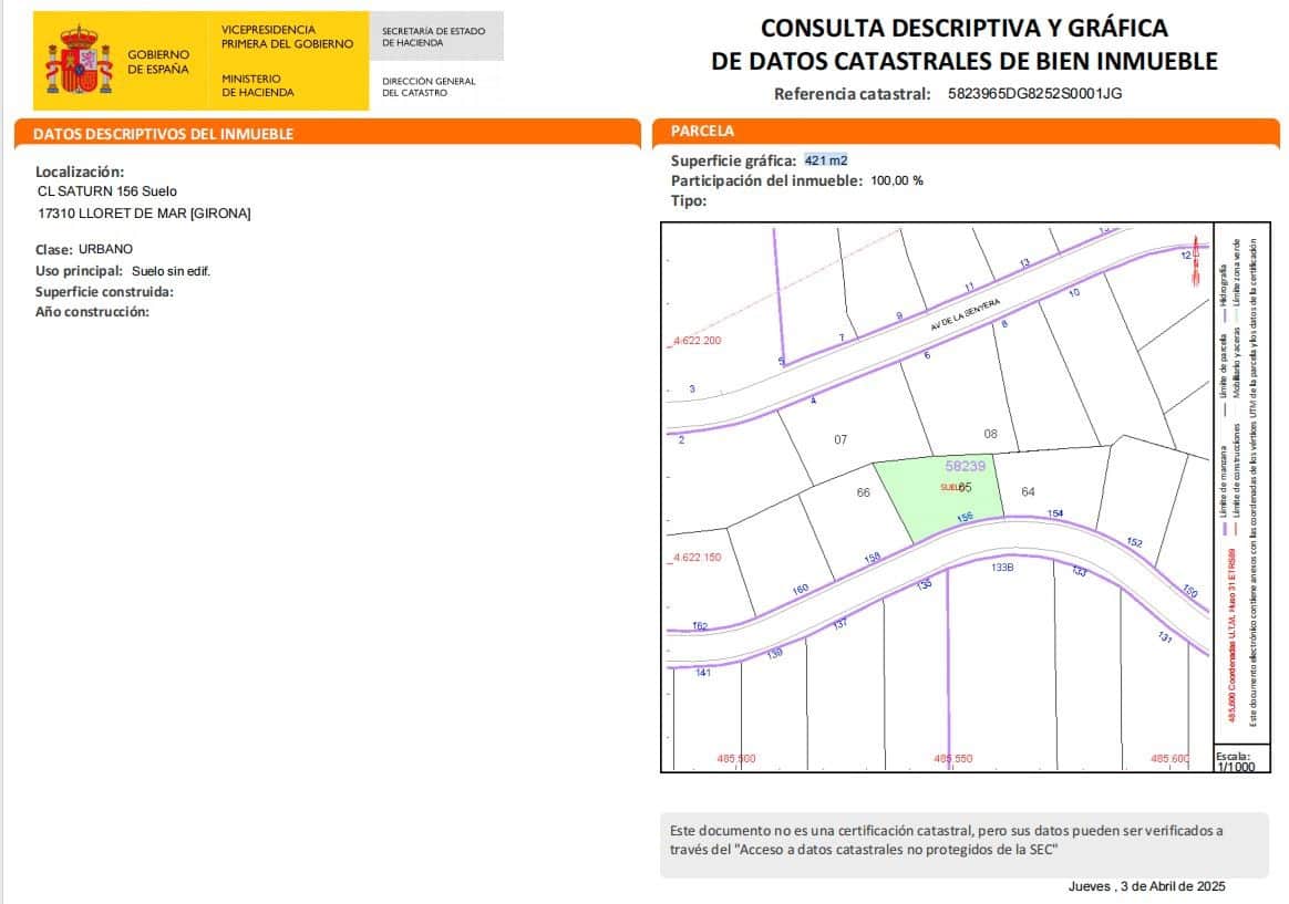 Building Plot for sale in Lloret de Mar - € 27,000 (Ref: 9715254)