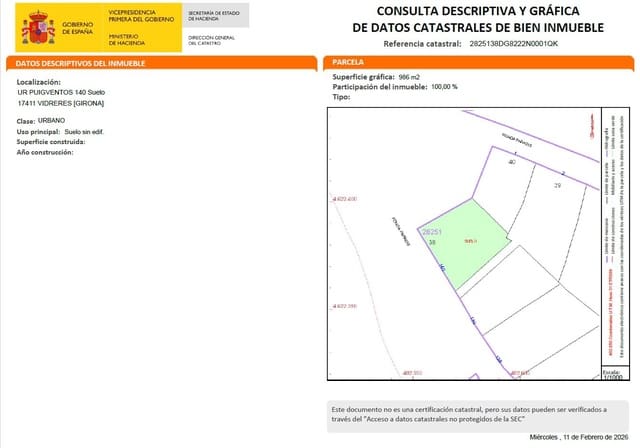 Solar/Parcela en Vidreres en venta - 75.000 € (Ref: 9715265)